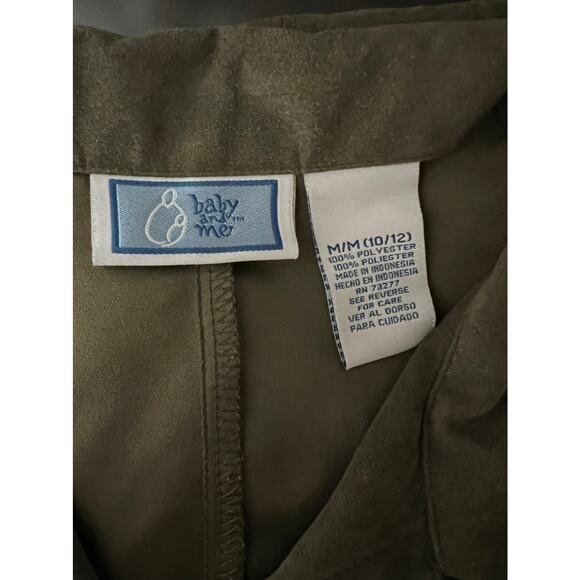 baby & me olive green snap button shirt Blouse Textured Long Sleeve tunic sz M - Picture 9 of 12